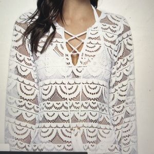 NWT - South Moon Under beautiful white Noah Lace cover-up